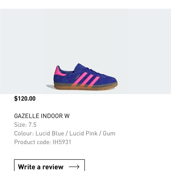 adidas Shoes - Adidas Gazelle Indoor Lucid Blue with Pink Accents
